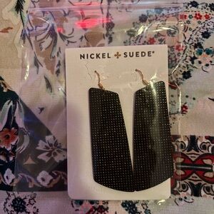 Nickel + Suede Black Earrings